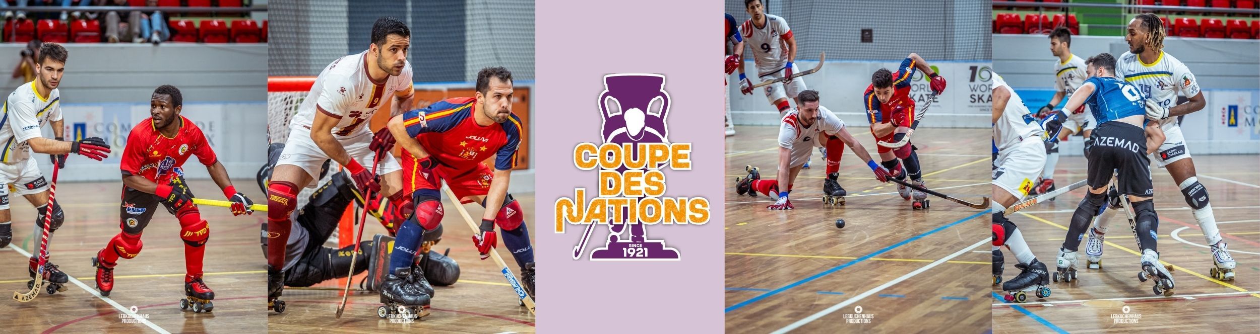 Jeu de Rink Hockey et logo Coupe des Nations